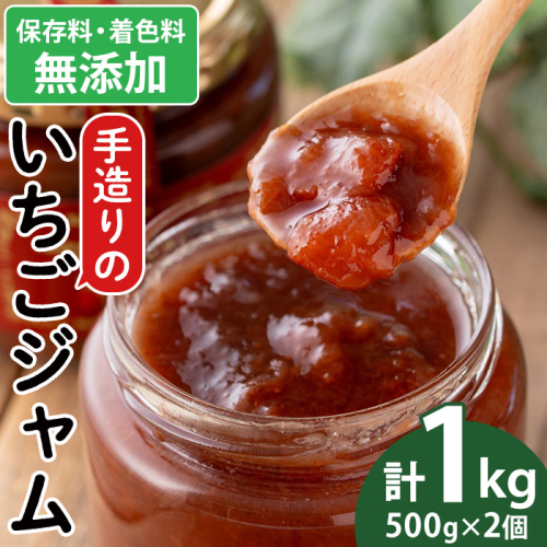No.1382 手造りイチゴジャム(約500g×2本) 国産 鹿児島県産 いちご 苺 ジャム フルーツ 果物 手作り 調味料 小分け 贈答 プレゼント 着色料無添加 保存料無添加【片平観光農園】 2735864 - 鹿児島県日置市
