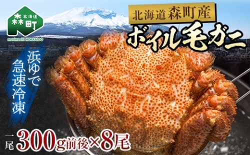【訳あり】北海道・噴火湾産冷凍ボイル毛ガニ約300g前後×8尾 mr1-1433 2739431 - 北海道森町