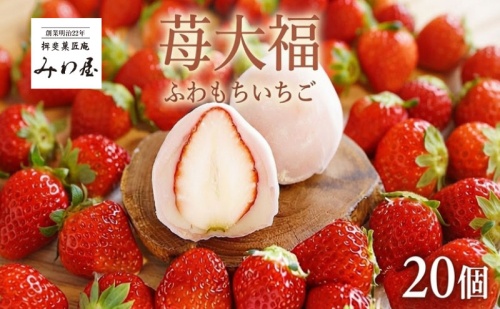いちご大福 ふわもち苺 20個 イチゴ大福 苺大福 スイーツ もちもち 和菓子 菓子 いちご イチゴ 苺 フルーツ大福 美濃娘 お取り寄せ みわ屋 送料無料 岐阜県 揖斐川町 2739986 - 岐阜県揖斐川町