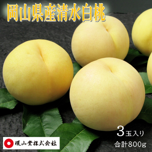 桃 2027年 先行予約 清水白桃 3玉 合計800g もも モモ 岡山県産 国産 フルーツ 果物 ギフト 環山堂 2740060 - 岡山県玉野市