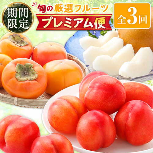 ＜期間限定＞新富町 旬の厳選フルーツ プレミアム便 【全3回】（プラム／梨／柿）デザート 果物 宮崎 ※2026年10月下旬開始予定【E268-03】 2740223 - 宮崎県新富町