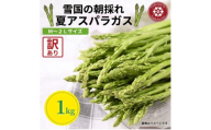 令和8年 山形県川西町産 雪国朝採れアスパラガス(夏)訳あり(不揃い)M～2L 相当　1kg【1764660】