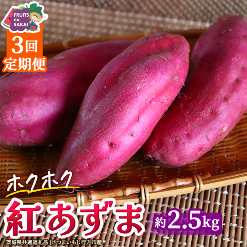 紅あずま 約 2.5kg （3回 定期便 ）（茨城県共通返礼品 [さつまいも]：行方市産） 3か月定期便 定期便 さつまいも サツマイモ べにあずま 芋 いも 野菜 根菜  茨城県産 お取り寄せ 野菜 根菜 いも [FC87-NT] 2742214 - 茨城県つくばみらい市