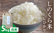 【令和8年度 新米先行受付】しのくら米（こしひかり）白米5kg | 白米 大野市 福井県 常温