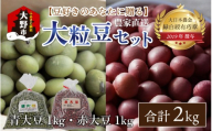 農家直送 豆好きのあなたに贈る 厳選大粒豆セット 計2kg（青大豆1kg 赤大豆1kg）