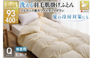 【春夏用】洗える羽毛布団 羽毛布団 クイーン 肌掛け 肌掛け布団 ダウン 夏 春 ホワイトダックダウン 93% 0.6kg アイボリー [川村羽毛 山梨県 韮崎市 20745575] 羽毛 布団 ふとん 羽毛ふとん 肌掛布団 寝具 夏用 春用 日本製 国産 柔軟加工 コインランドリー