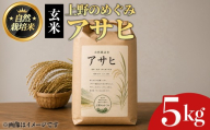 ＜令和8年産新米！2026年11月中旬頃順次発送予定＞上野のめぐみ アサヒ(玄米/5kg) 【fc-TQ008-R8-B05】【リトリートかるむ】