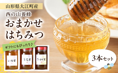 山形県大江町 西の山養蜂 生はちみつ（ピュアハニー）3本セット 004-021 2746543 - 山形県大江町