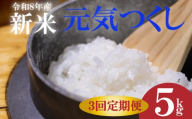 新米 令和8年産 先行予約！2026年10月以降  お米 元気つくし 5kg 3回定期便    ふるさと納税限定 ふるさと納税限定品 定期便 kome 精米 お米 米 白米 食品 ご飯 飯 福岡県産 防災 生活応援 九州 福岡県 川崎町