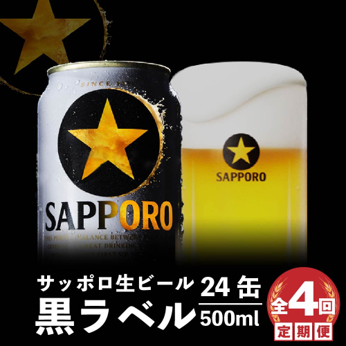 『定期便：全4回』黒ラベル500ml×24本【300050313904】 2749085 - 北海道恵庭市
