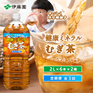 『定期便：全3回』健康ミネラル麦茶2L×6本×2箱【50000501】