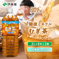 『定期便：全12回』健康ミネラル麦茶2L×6本×2箱【50002401】
