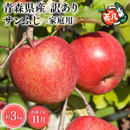 11月発送　訳あり　家庭用　甚八りんごサンふじ３kg　【青森県 平川市 マルジンサンアップル】11月発送 青森 青森県産 平川 りんご リンゴ 林檎 くだもの 果物 フルーツ  2749433 - 青森県平川市