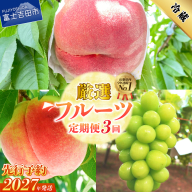 【2027年発送 先行予約】【3回定期便】厳選 旬のフルーツ定期便（桃2kg×2回配送・シャインマスカット1kg以上）