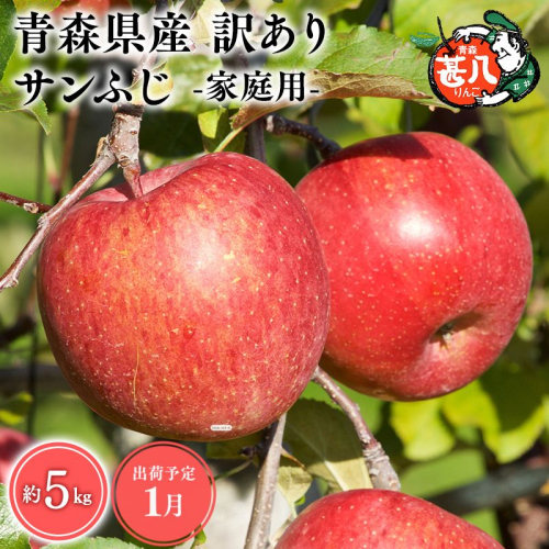 1月発送　訳あり　家庭用　甚八りんごサンふじ５kg　【マルジンサンアップル　1月　青森県産　平川市　りんご　サンふじ　5kg　訳あり　家庭用】 2749864 - 青森県平川市
