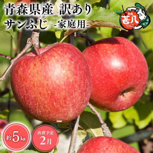 2月発送　訳あり　家庭用　甚八りんごサンふじ５kg　【マルジンサンアップル　2月　青森県産　平川市　りんご　サンふじ　5kg　訳あり　家庭用】 2749865 - 青森県平川市