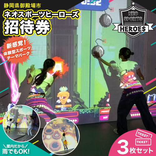 ネオスポーツヒーローズ 招待券 3枚セット 招待券1枚利用につき、未就学児1名様まで無料！ 2749888 - 静岡県御殿場市