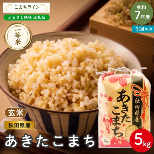 令和7年産 あきたこまち 玄米 5kg 秋田県産 米 一等米 ブランド米 5キロ  一人暮らし 秋田 能代 能代市 送料無料 《こまちライン》 2753922 - 秋田県能代市