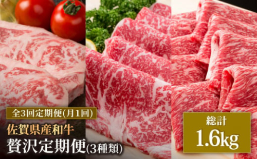 【肉のプロが厳選！】【3回定期便】佐賀県産和牛 贅沢 定期便【株式会社いろは精肉店】佐賀産和牛 牛肉 国産 肉 和牛 セット 冷凍 九州 [IAG068]