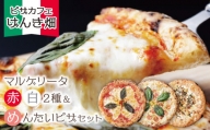 P24-16 げんき畑 ピザ 3枚セット＜(赤・白)＆めんたいピザ＞