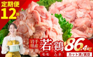 【定期便12ヶ月】 若鶏 もも×むねセット 計86.4kg カット済 小分け 真空 冷凍 鶏肉 もも肉 むね肉 鶏肉 唐揚げ カレー シチュー 照り焼き 炒め物 若鶏 チキン南蛮 鶏肉 若どり とり肉 もも肉300g むね肉300g chicken toriniku 定期便 おかず 晩ごはん ごはんのお供 鶏肉 若鶏 岩手県 盛岡市 東北 岩手 盛岡 肉の横沢 yoko006t12