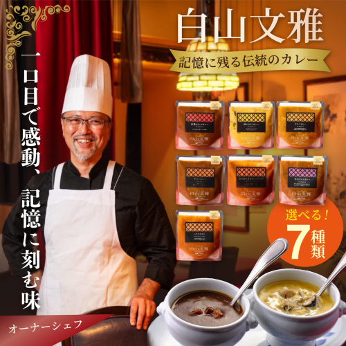 白山文雅 【選べる種類！選べる容量】伝統のカレーセット ビーフカレー 森のきのこ チキンカレー 辛口ジャワカレー 牛タンカレー 伊万里牛煮込みハンバーグ ハヤシライス 詰合せ 欧風カレー 有名店 行列 レトルト パウチ 冷食 ふるさと納税 佐賀市 2759801 - 佐賀県佐賀市