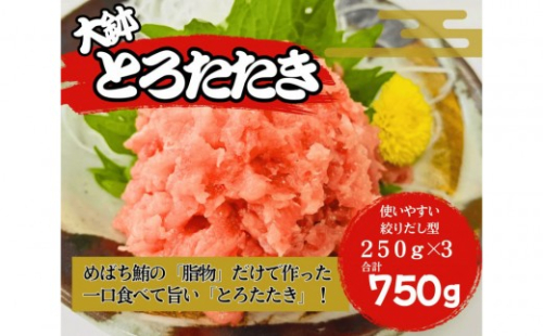 大鉢とろたたき（ねぎとろ）750g　静岡市 天然 まぐろ トロ マグロ 厳選 海生水産 海の幸■【配送不可：離島】 2760251 - 静岡県静岡市