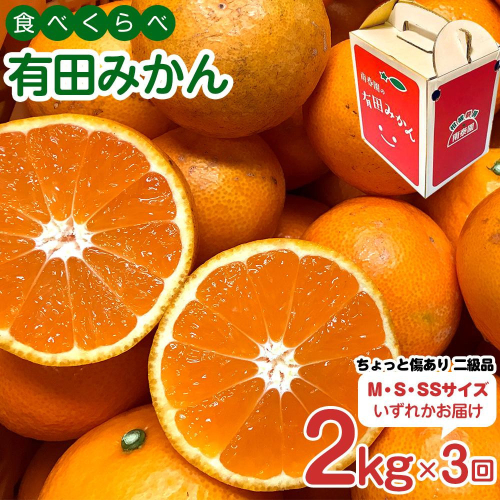 【 5年間 有田みかん 3種 食べくらべ ／ 全15回 】 ちょっと 傷あり 2kg × 3回 × 5年 コース 南泰園 みかん 2761360 - 和歌山県有田川町
