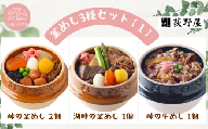 [9/30受付終了]釜めし3種セット[1] (峠の釜めし2個・湖畔の釜めし1個・峠の牛めし1個) 計4個 セット / お惣菜 おかず 加工品 小分け お弁当 駅弁 お取り寄せ グルメ ご当地 冷蔵 信州 長野県 諏訪 諏訪市 [99-17]
