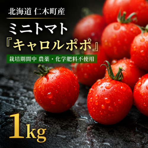 ミニトマト「キャロルポポ」1kg 栽培期間中 農薬・化学肥料不使用 北海道 仁木町 トマト ミニトマト 野菜 [自然農園] 2766636 - 北海道仁木町