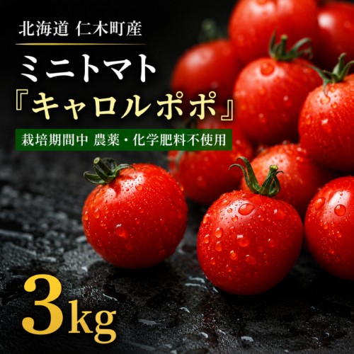ミニトマト「キャロルポポ」3kg 栽培期間中 農薬・化学肥料不使用 北海道 仁木町 トマト ミニトマト 野菜 [自然農園] 2766638 - 北海道仁木町