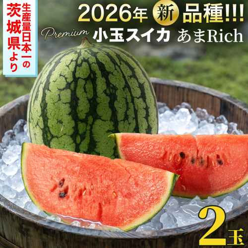 ≪ 2027年 収穫分 ≫ 2026年誕生の新品種 小玉スイカ あまRich 2玉 先行予約 藤田益弘 国産 小玉 スイカ 小玉すいか こだますいか こだまスイカ 小玉すいか 西瓜 フルーツ 果物 くだもの 旬 ギフト 贈答 茨城県 桜川市 [CQ010sa] 2767622 - 茨城県桜川市