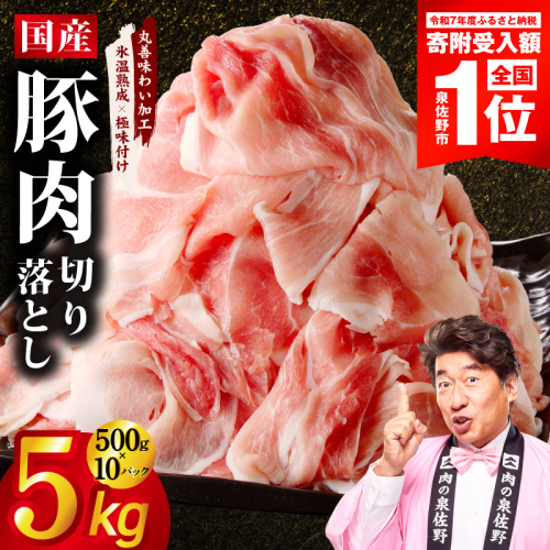 【期間限定】国産 豚肉 切り落とし 5kg【スピード発送 氷温熟成×極味付け 500g×10P ぶたにく 普段使い 野菜炒め 訳あり サイズ不揃い】 mrz0512 2771663 - 大阪府泉佐野市