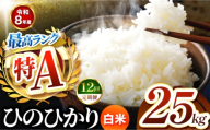 【 定期便 12回 】R8年産 熊本県産 白米 ひのひかり 25kg