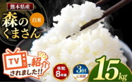 【 定期便 3回 】R8年産 熊本県産 白米 森のくまさん 15kg