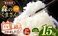 【 定期便 12回 】R8年産 熊本県産 白米 森のくまさん 15kg