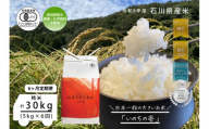 《令和8年産 新米 先行予約》「6ヶ月定期便」【お米グランプリ3部門受賞】＜有機JAS認証米＞日本一粒の大きいお米『いのちの壱』白米5kg×6回