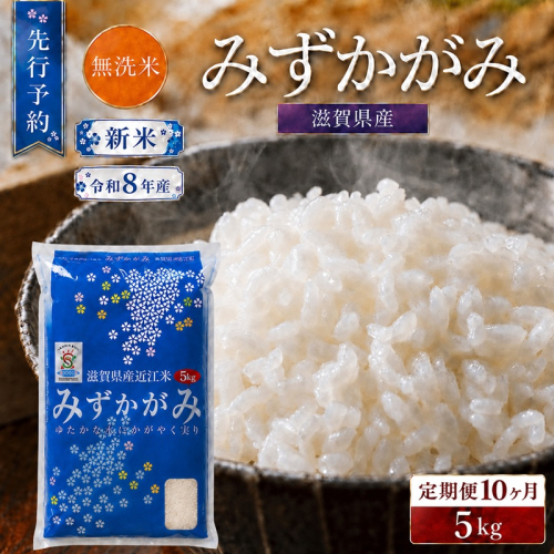 【令和8年産】 先行予約 新米 BG無洗米 みずかがみ 5kg 10回定期便 令和8年産 定期便 米 無洗 無洗米こめ コメ お米 ご飯 米 ミズカガミ 米定期便 10か月定期便 10ヶ月定期便 10回 10ヶ月 10か月 滋賀県 豊郷 豊郷町 2774170 - 滋賀県豊郷町
