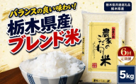 【定期便6回】栃木県産 お米 白米 農家のこだわり ブレンド米 5kg | 栃木県 矢板市　栃木県共通返礼品 栃木県産