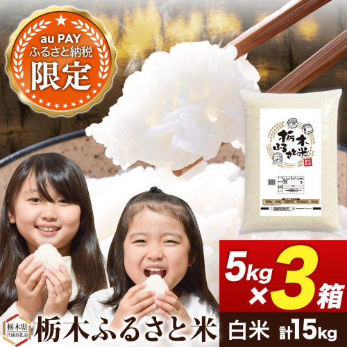 【三太郎の日限定】栃木ふるさと米 白米 15kg（5kg×3袋）《7-14日以内に出荷予定(土日祝除く)》栃木県 野木町 米 白米 精米 国産 お米 おこめ お弁当 おにぎり【栃木県共通返礼品】 2777138 - 栃木県野木町