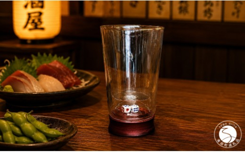 有田焼 ダブルウォールハイボールグラス サイコロ入り 赤 【東洋セラミックス】 酒器 グラス コップ ハイボール ビール 酒 au047 2777364 - 佐賀県有田町