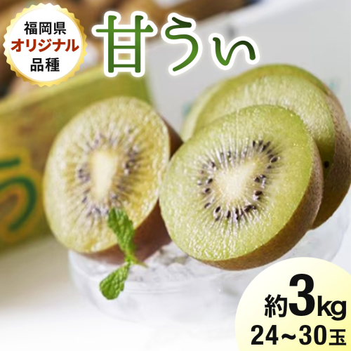 【先行予約】福岡限定!ブランドキウイ「甘うぃ(あまうぃ)」約3kg箱(24-30玉)(篠栗町)【NF006】 2777586 - 福岡県篠栗町