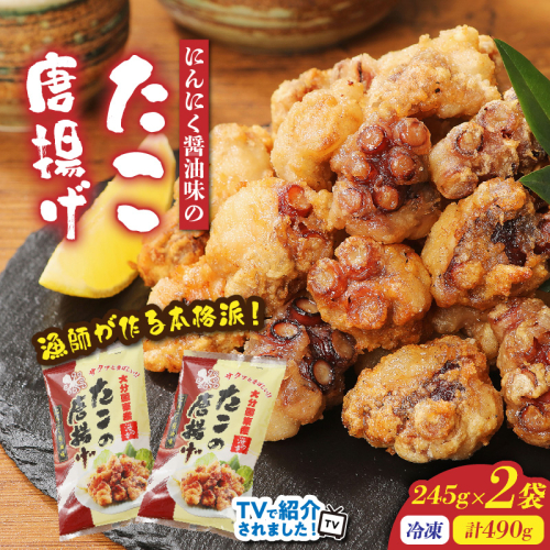テレビで紹介されました！ 漁師が作る本格派！にんにく醤油味のたこ唐揚げ 245g×2袋/計490g_29241A-2 2778264 - 大分県国東市
