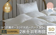 【プレミアムゴール】コウダ種ポーランドマザーグース2枚合わせ羽毛ふとん(合い掛け+肌掛け)セミダブル