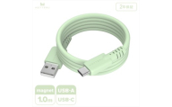 MOTTERU(モッテル) マグネットシリコンケーブル USB-A to USB-C 1m 2年保証 ピスタチオ (MOT-MGSAC100)【 ケーブル 神奈川県 海老名市 】