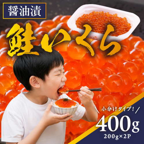 鮭いくら 醤油漬 400g（200g×2）小分けタイプ R001-118 2781859 - 北海道留萌市