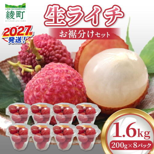 先行予約 数量限定 希少 綾生ライチ お裾分け セット 1.6kg 果物 フルーツ くだもの 国産ライチ 2027年 トロピカルフルーツ 南国フルーツ 冷蔵 ジューシー 高級 デザート ギフト 贈り物 プレゼント ご褒美 おすすめ 宮崎県 送料無料 【JA綾町】_A0114-267 2783799 - 宮崎県綾町