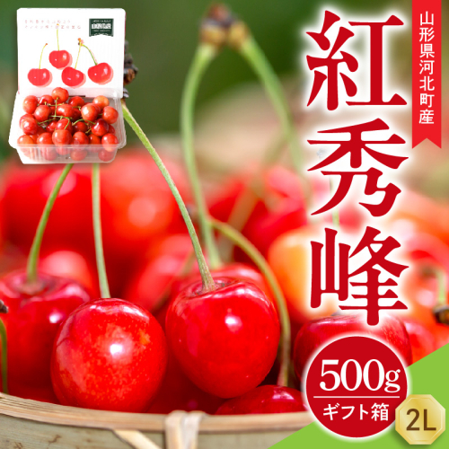 【令和9年産】さくらんぼ 紅秀峰 500g 2L玉 ギフト箱入 秀品 山形県産【山形eLab】 ka074-055 フルーツ 人気 贈答 ふるさと納税 河北町 2027年産 2783877 - 山形県河北町
