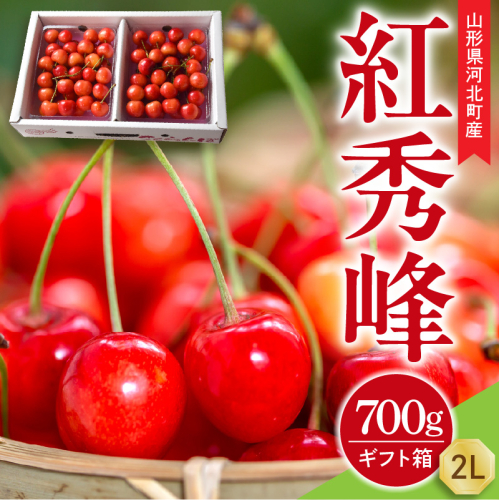 【令和9年産】さくらんぼ 紅秀峰 700g (350g×2パック) 2L玉 ギフト箱入 秀品  山形県産【山形eLab】 ka074-056 フルーツ 人気 贈答 ふるさと納税 河北町 2027年産 2783878 - 山形県河北町