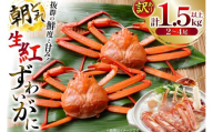 カニ 訳あり 朝どれ生紅ズワイガニ 2〜4尾 計1.5kg以上 (1尾サイズ：500g〜1kg以上) [JF西海 石川県 志賀町 sk17jkf30064] かに 蟹 紅ズワイ 紅ズワイガニ 生 ズワイ ずわい ずわい蟹 ズワイガニ 姿 カニ鍋 カニしゃぶ カニ爪 規格外 足折れ 魚介 海産物 能登